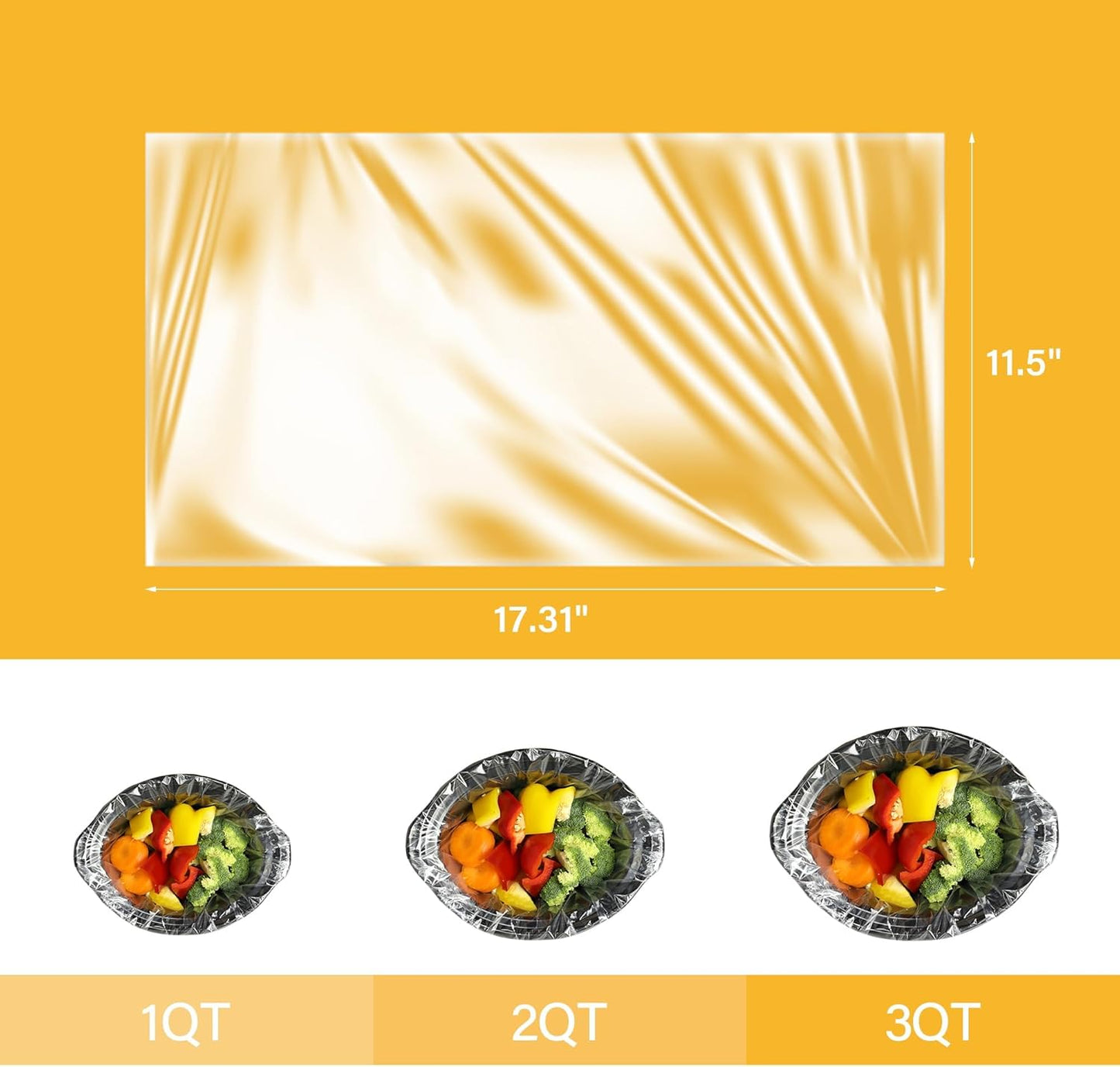 Slow Cooker Liners, Disposable Cooking Bags Large Size Pot Liners Fit 1QT to 4Qt,Suitable for Oval & round Pot 10 Count