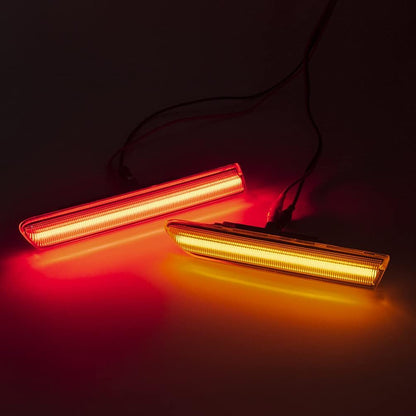 Amber/Red LED Side Marker Lights for Acura TL 2004 2005 2006 2007 2008 Clear Lens Front/Rear Left Right LED Sidemarker Lamps Replacements