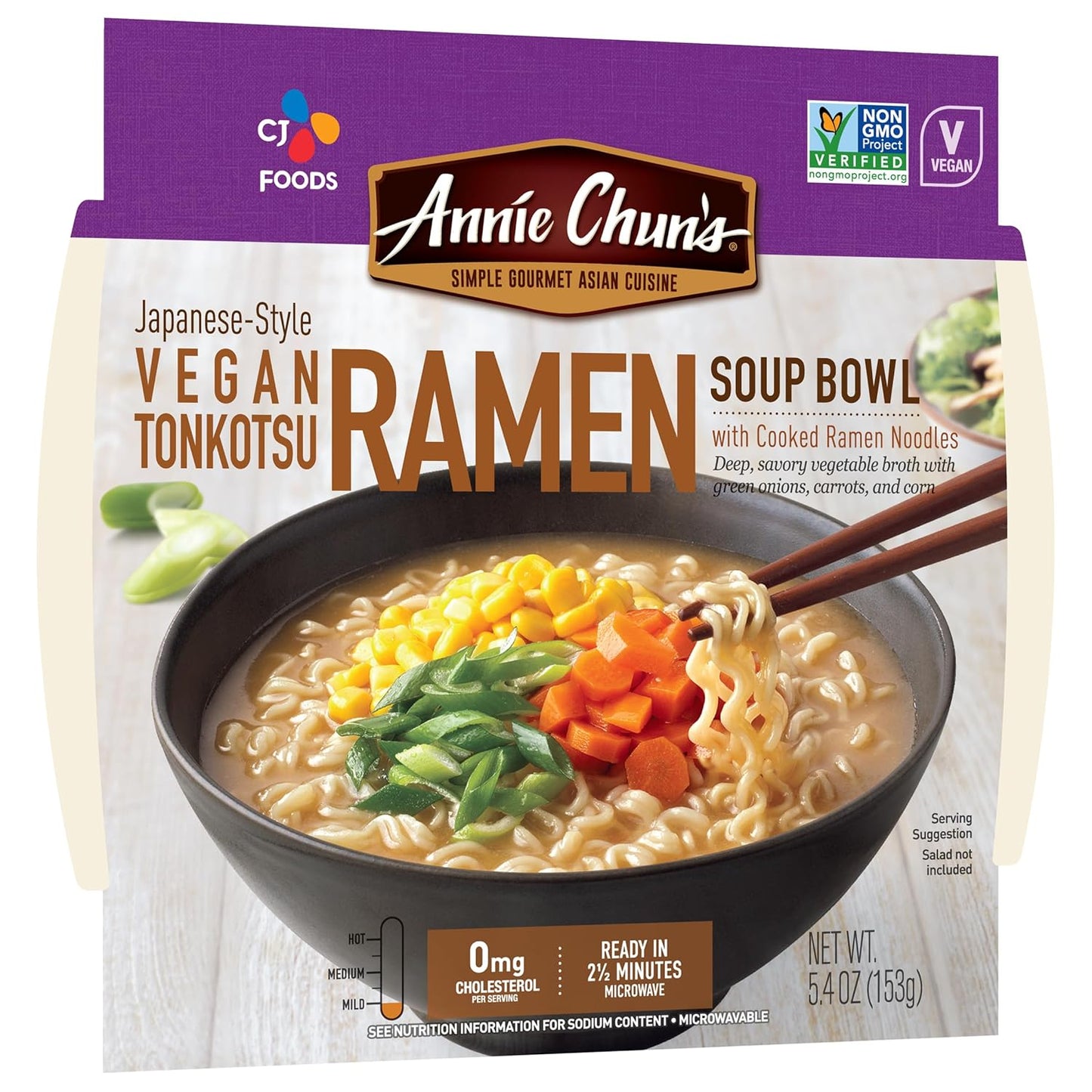 Japanese-Style Vegan Tonkotsu Ramen Soup Bowl, Non-Gmo, 5.4 Oz (Pack of 6)