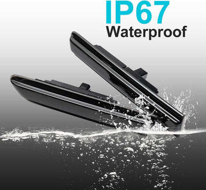 Front Rear LED Side Marker Lights for 2004 2005 2006 2007 2008 Acura TL Smoked Lens Left&Right White LED Sidemarker Turn Signal Light Lamps Parking Light