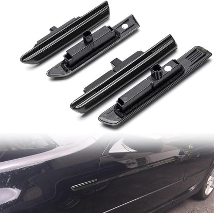 Front Rear LED Side Marker Lights for 2004 2005 2006 2007 2008 Acura TL Smoked Lens Left&Right White LED Sidemarker Turn Signal Light Lamps Parking Light