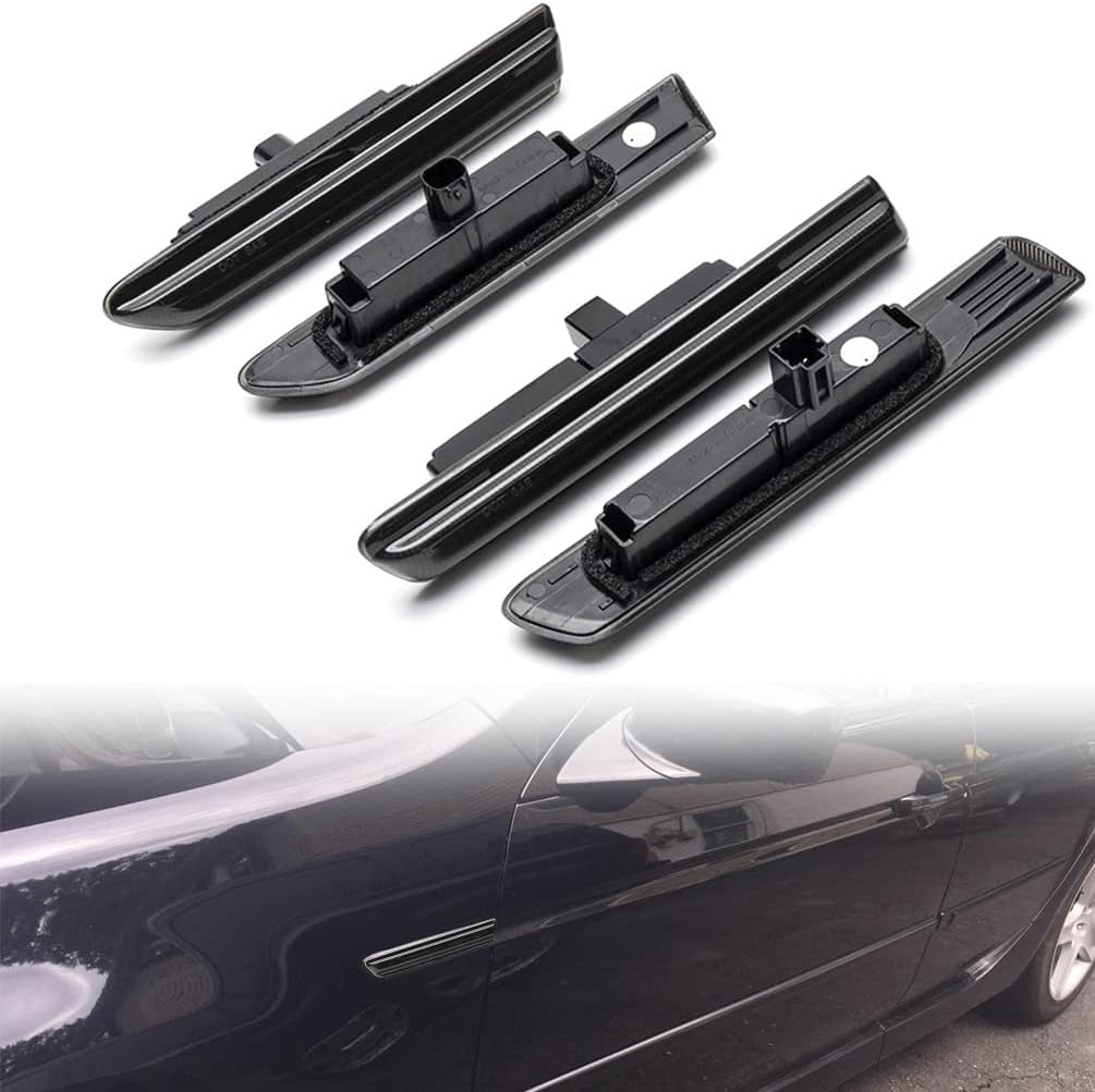 Amber/Red LED Side Marker Lights for Acura TL 2004 2005 2006 2007 2008 Smoked Lens Front/Rear Left&Right LED Sidemarker Lamps Replacements