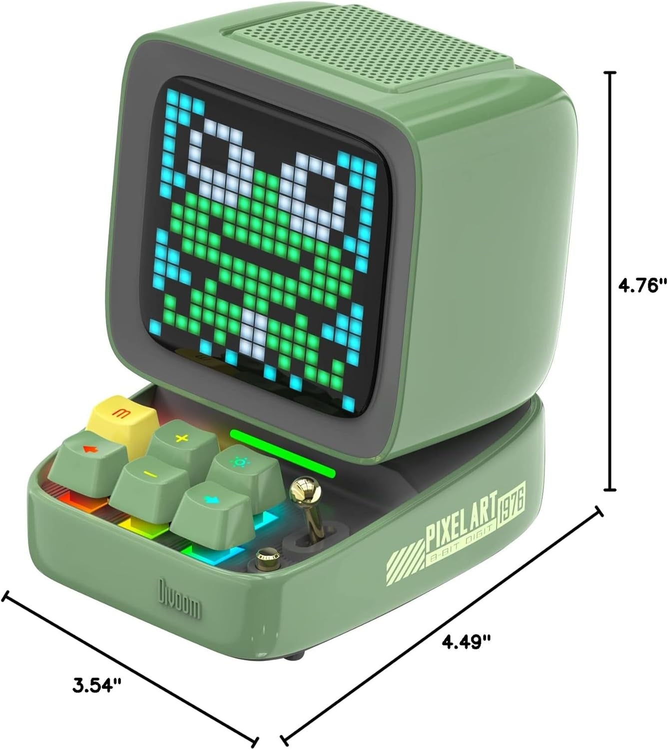 Ditoo Pro Retro Pixel Art Game Bluetooth Speaker with 16X16 LED App Controlled Front Screen (Green)