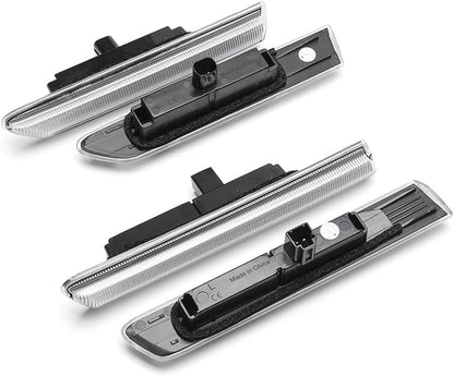 Amber/Red LED Side Marker Lights for Acura TL 2004 2005 2006 2007 2008 Clear Lens Front/Rear Left Right LED Sidemarker Lamps Replacements