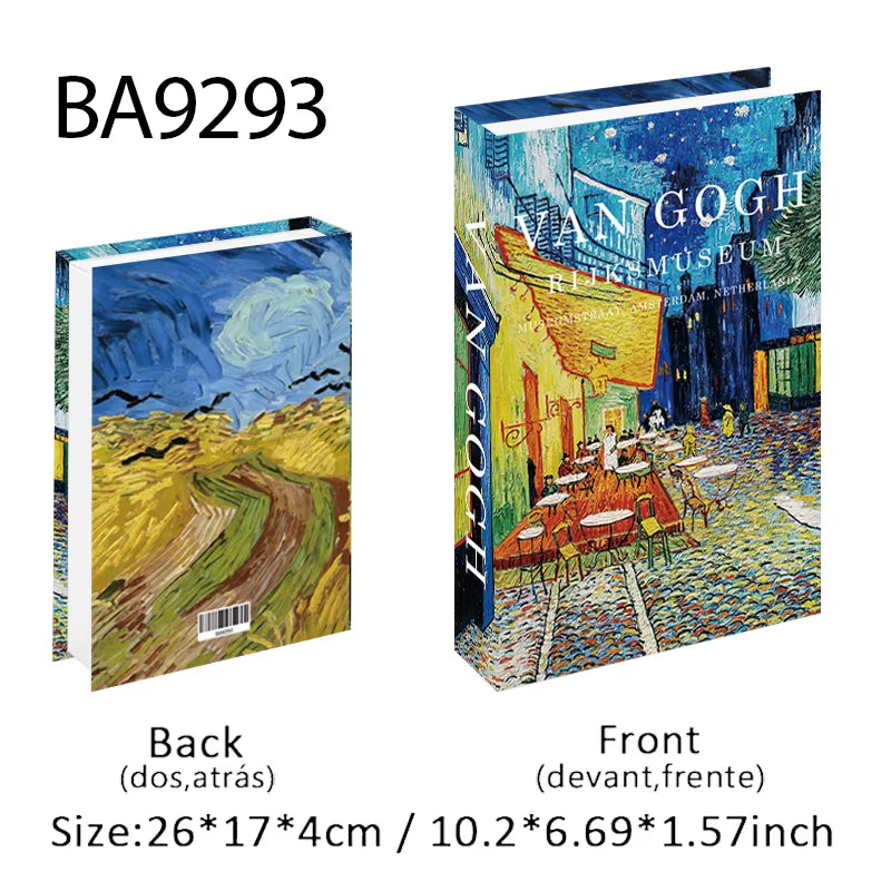 Abstract Van Gogh Luxury Fake Book Home Decor Boho Bauhaus Decorative Books Storage Box Coffee Table Bedroom Interior Decoration