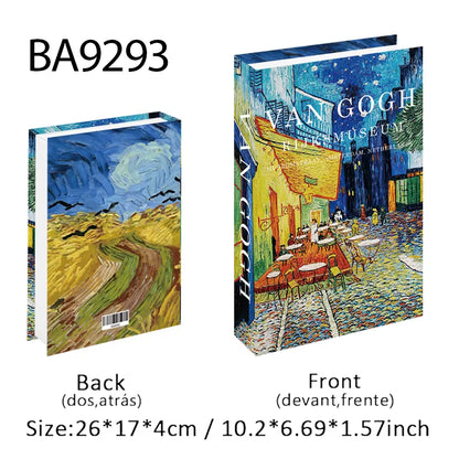 Abstract Van Gogh Luxury Fake Book Home Decor Boho Bauhaus Decorative Books Storage Box Coffee Table Bedroom Interior Decoration