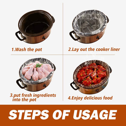 Slow Cooker Liners Kitchen Disposable Cooking Bags BPA Free for Oval or round Pot, Large Size 13 X 21 Inch, Fits 3 to 8.5 Quarts - 2 Pack (20 Bags Total)