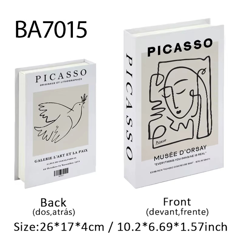 Abstract Van Gogh Luxury Fake Book Home Decor Boho Bauhaus Decorative Books Storage Box Coffee Table Bedroom Interior Decoration