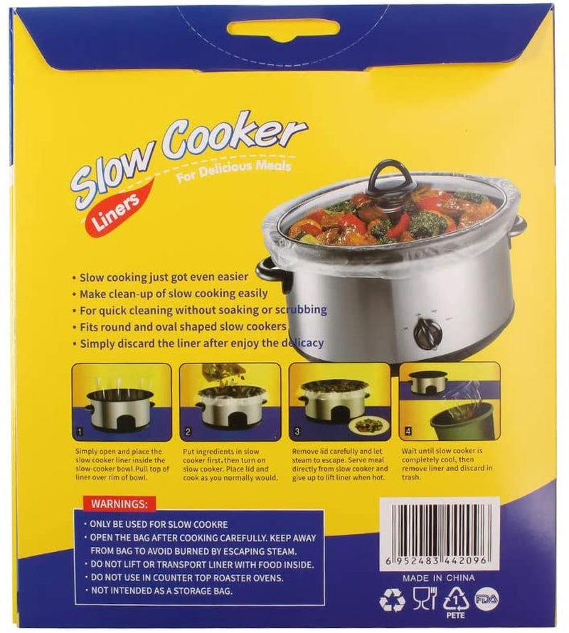 Slow Cooker Liners Kitchen Disposable Cooking Bags BPA Free for Oval or round Pot, Large Size 13 X 21 Inch, Fits 3 to 8.5 Quarts - 2 Pack (20 Bags Total)