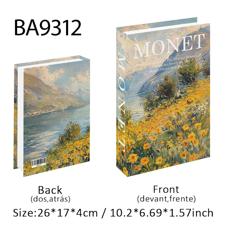 Abstract Van Gogh Luxury Fake Book Home Decor Boho Bauhaus Decorative Books Storage Box Coffee Table Bedroom Interior Decoration