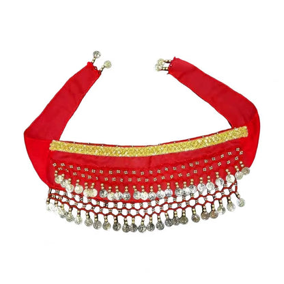 Dog Dance Costume Corgi Waist Chain Butt Curtain Clothes Pet Sequin Belly Dance Prop Puppy Shaking Hip Scarf Halloween Accessory