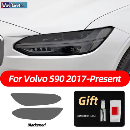 2 Pcs Smoked Black TPU Sticker Transparent Car Headlight Protective Film for Volvo XC40 XC60 XC90 S60 S90 V60 V90 2020 2021 2022