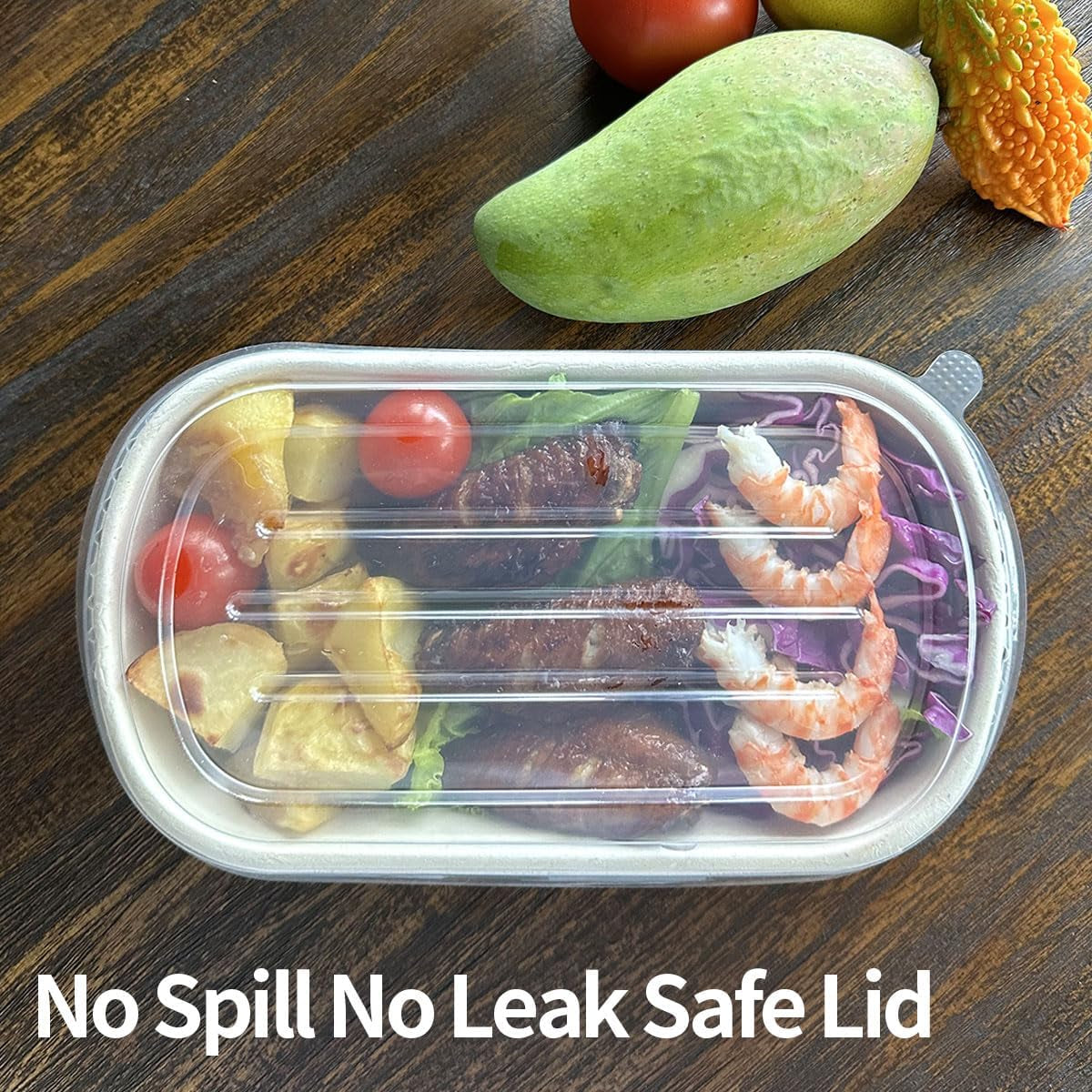 50 Pack 32 Oz Paper Meal Prep Containers Disposable Food Conatiners with Lids, Deep Large Meal Prep and Take Out Food Containers for Salads, Lunch (50 Bowls 50 Lids)