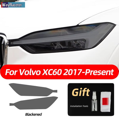 2 Pcs Smoked Black TPU Sticker Transparent Car Headlight Protective Film for Volvo XC40 XC60 XC90 S60 S90 V60 V90 2020 2021 2022