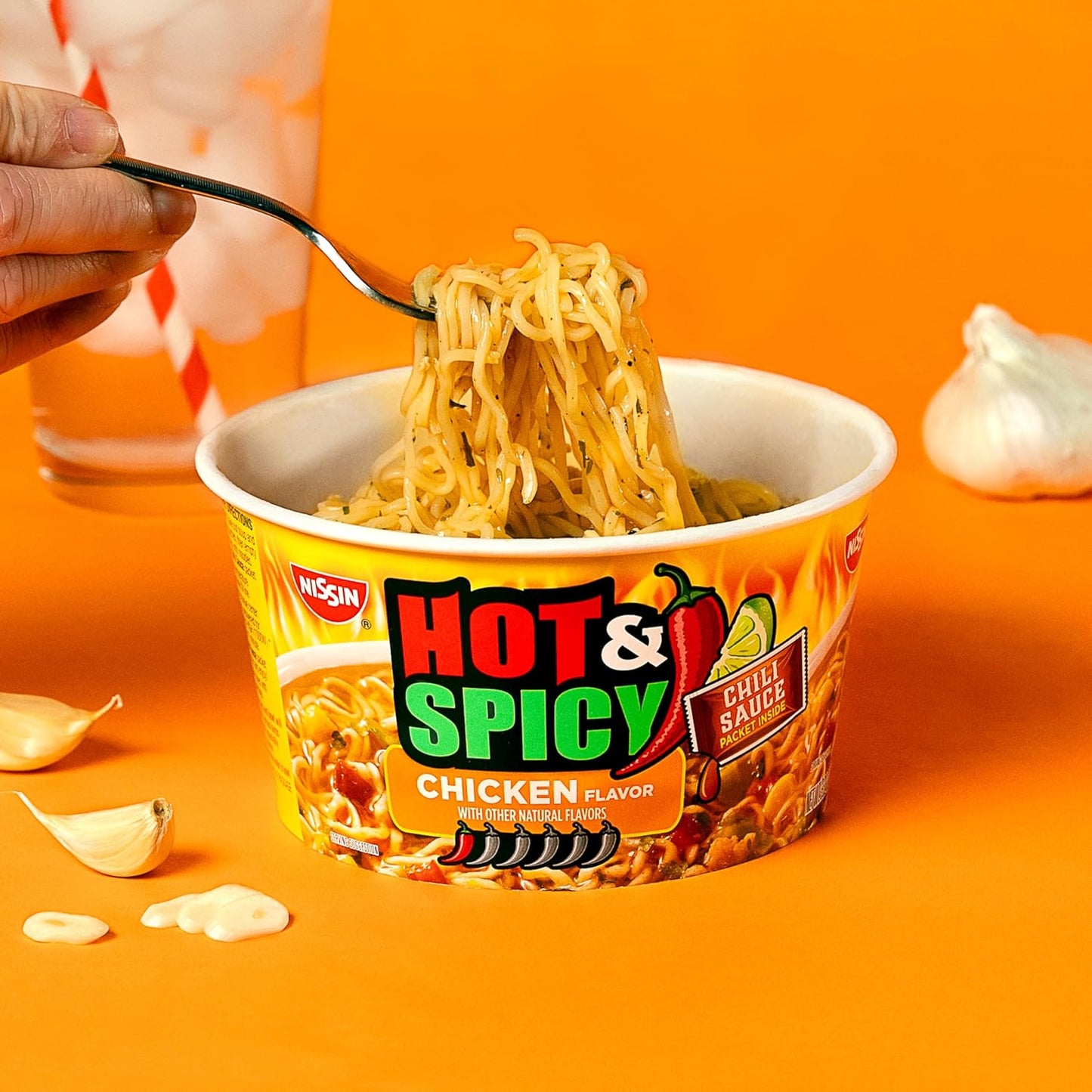 Hot & Spicy Ramen Noodle Soup, Chicken, 3.32 Ounce (Pack of 6)