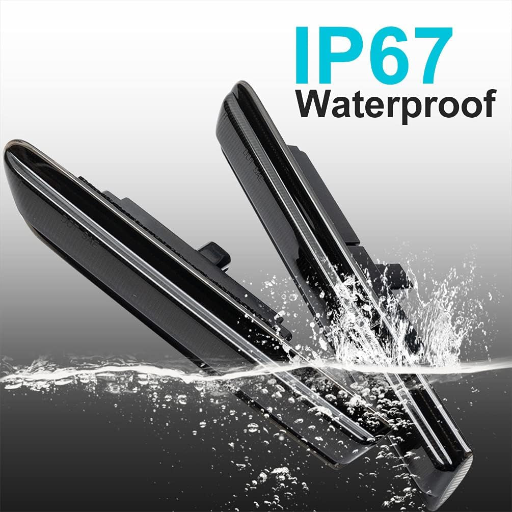 Amber/Red LED Side Marker Lights for Acura TL 2004 2005 2006 2007 2008 Smoked Lens Front/Rear Left&Right LED Sidemarker Lamps Replacements