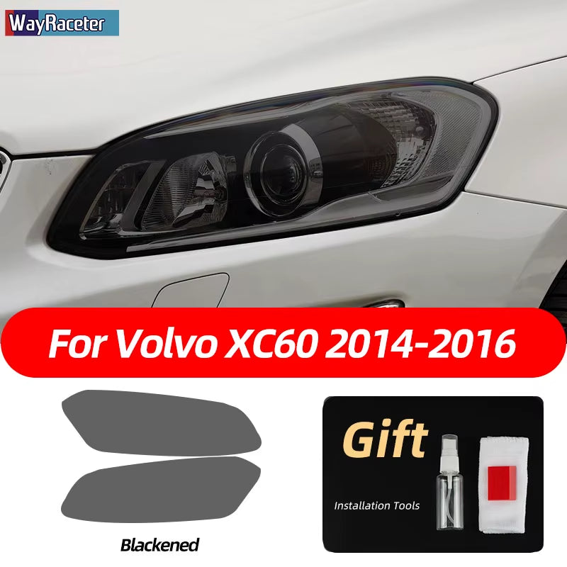 2 Pcs Smoked Black TPU Sticker Transparent Car Headlight Protective Film for Volvo XC40 XC60 XC90 S60 S90 V60 V90 2020 2021 2022
