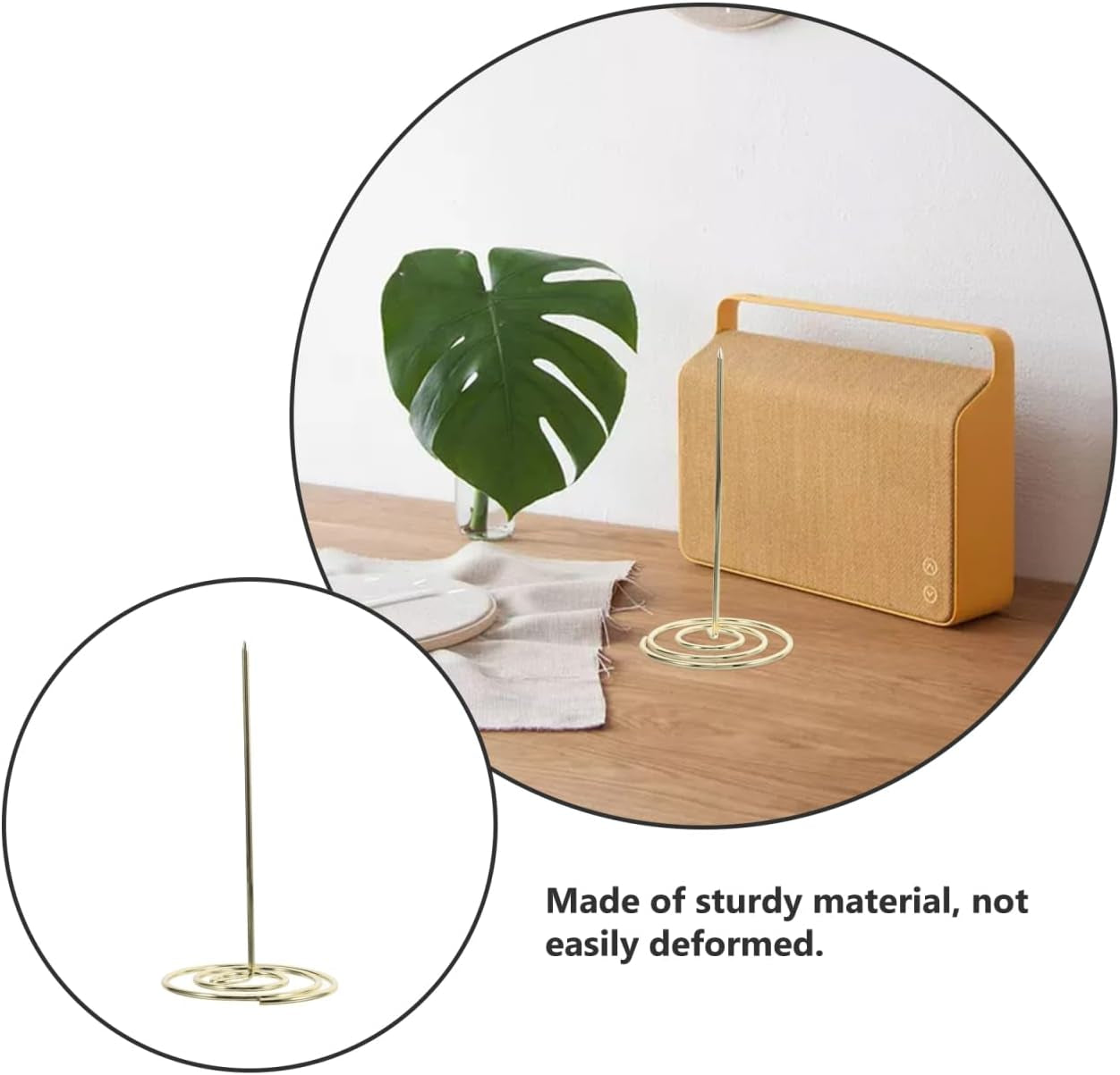 2Pcs Restaurant Check Spindle, Stainless Steel Receipt Holder Bill Fork Memo Invoice Spike Stick for Restaurant and Office Use (Gold)