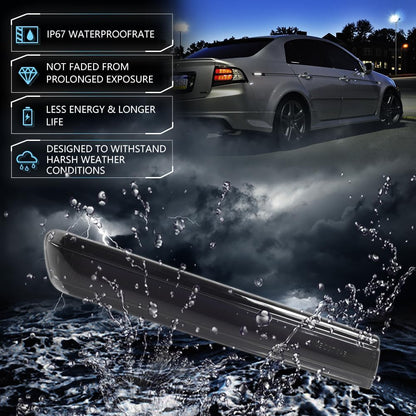 Front & Rear LED Side Marker Lights for Acura TL 2004 2005 2006 2007 2008, Acura Smoked Lens Side Bumper Marker Lights, TL White LED Turn Signal Lamps, 4 PCS