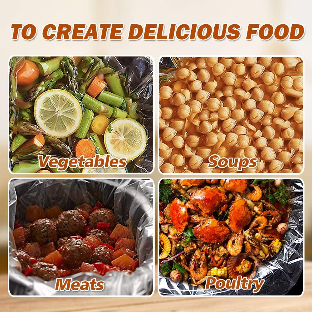 Slow Cooker Liners Kitchen Disposable Cooking Bags BPA Free for Oval or round Pot, Large Size 13 X 21 Inch, Fits 3 to 8.5 Quarts - 2 Pack (20 Bags Total)