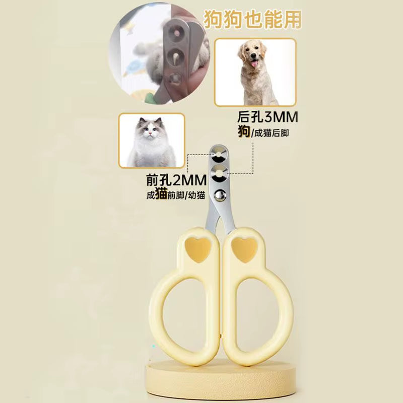 Upgrade Double Hole Small Blind Scissors, Love Cat Nail Clippers, Pet Nail Clippers, Scissors for Beginners