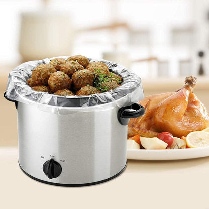 Slow Cooker Liners Disposable Cooking Bags Small Size Pot Liners Fit 1QT to 3QT Suitable for Oval & round Pot- 40 Bags