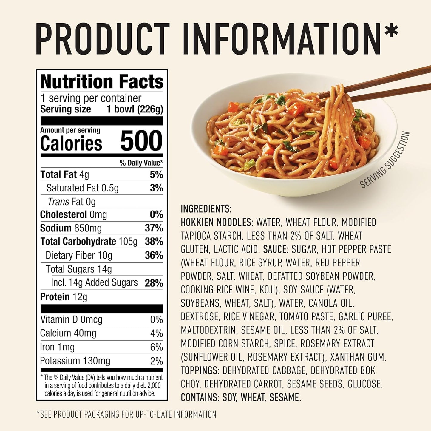 Sweet Chili Noodle Bowl, Korean Style, Vegan, 48 Oz, 6 Count