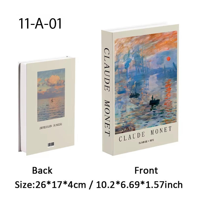 Abstract Van Gogh Luxury Fake Book Home Decor Boho Bauhaus Decorative Books Storage Box Coffee Table Bedroom Interior Decoration