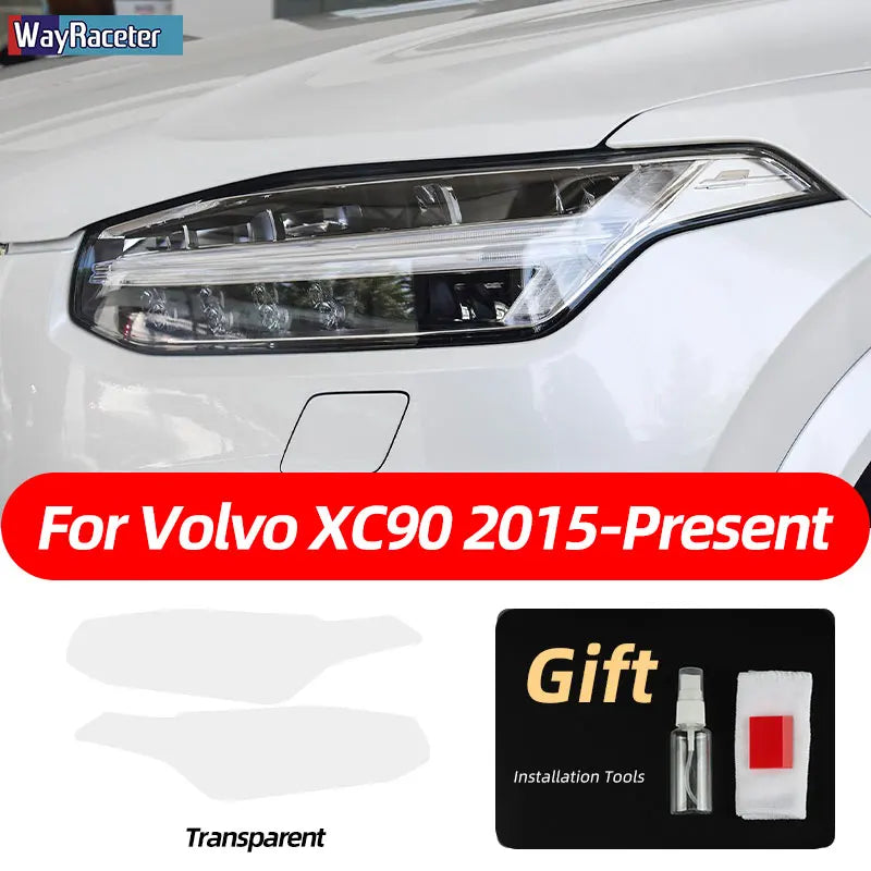 2 Pcs Smoked Black TPU Sticker Transparent Car Headlight Protective Film for Volvo XC40 XC60 XC90 S60 S90 V60 V90 2020 2021 2022