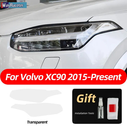 2 Pcs Smoked Black TPU Sticker Transparent Car Headlight Protective Film for Volvo XC40 XC60 XC90 S60 S90 V60 V90 2020 2021 2022