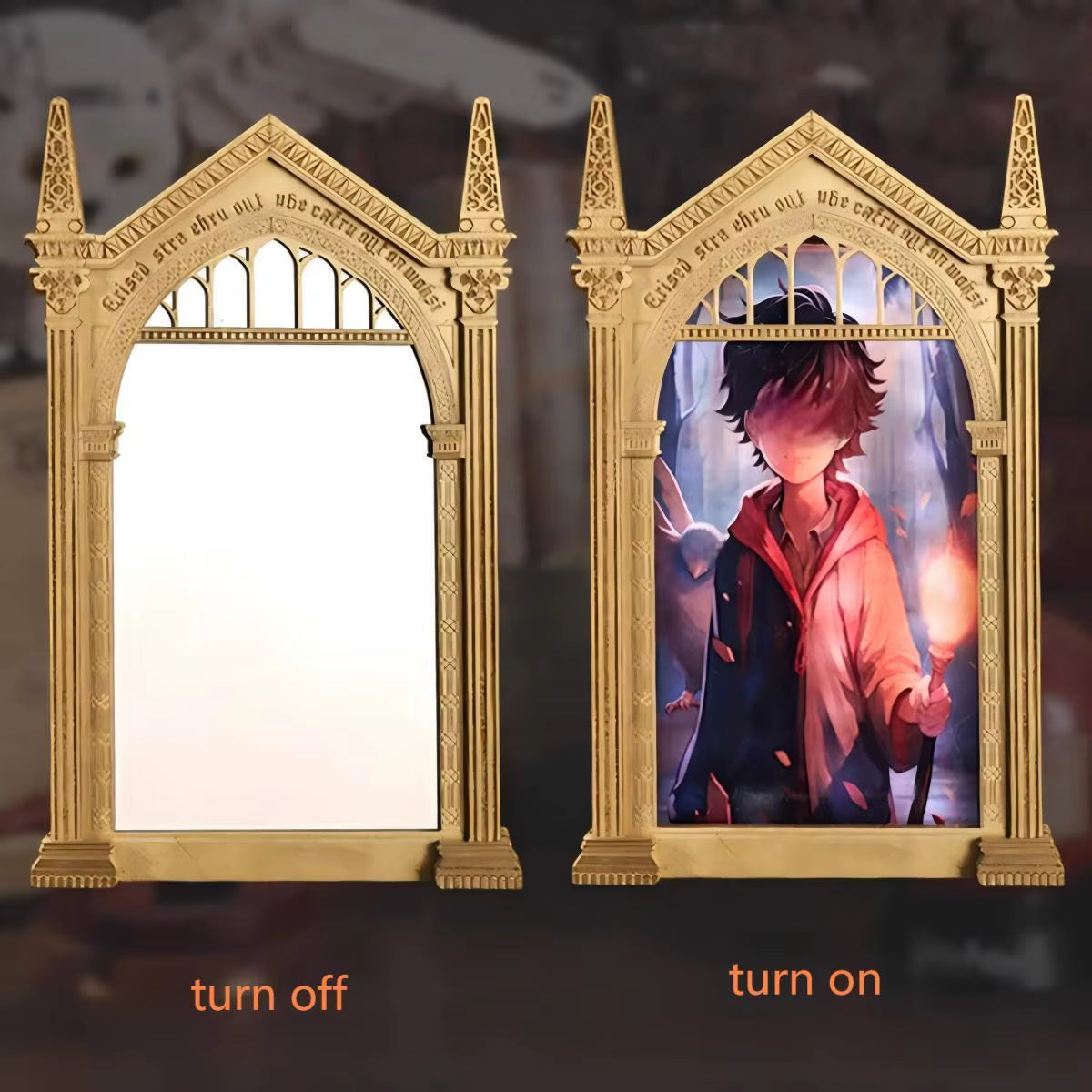 Memory Frame Magic Mirror Touch Illuminates Photo Replaceable Potterhead Perfect for Couples