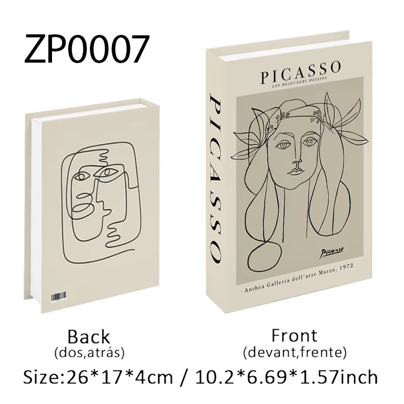 Abstract Van Gogh Luxury Fake Book Home Decor Boho Bauhaus Decorative Books Storage Box Coffee Table Bedroom Interior Decoration