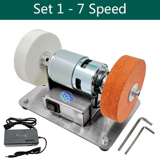 100W Double Grinder Machine Artifact Table Grinder Motor Micro Coarse and Fine Polishing Electric Grinding Wheel Grindig Stone
