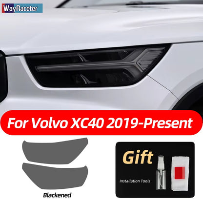 2 Pcs Smoked Black TPU Sticker Transparent Car Headlight Protective Film for Volvo XC40 XC60 XC90 S60 S90 V60 V90 2020 2021 2022