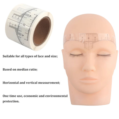 50Pcs/Box Disposable Eyebrow Microblading Guide Ruler Adhesive Sticker Positioning Eyebrows Tool Permanent Brow Shaping Tool PMU