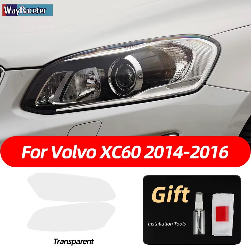 2 Pcs Smoked Black TPU Sticker Transparent Car Headlight Protective Film for Volvo XC40 XC60 XC90 S60 S90 V60 V90 2020 2021 2022