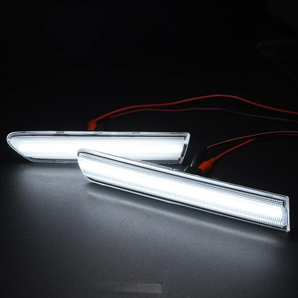 Front Rear LED Side Marker Lights for 2004 2005 2006 2007 2008 Acura TL Smoked Lens Left&Right White LED Sidemarker Turn Signal Light Lamps Parking Light