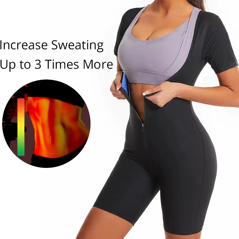 Women Sauna Suit Sweat Shirts Slimming Hot Thermal Fat Burning Shaper Waist Trainer Legging Trimmer Corset Weight Loss Bodysuits