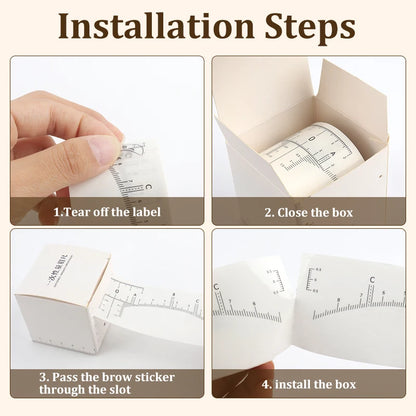 50Pcs/Box Disposable Eyebrow Microblading Guide Ruler Adhesive Sticker Positioning Eyebrows Tool Permanent Brow Shaping Tool PMU