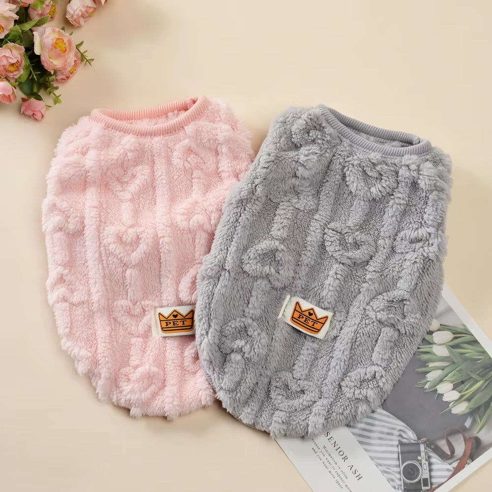 Autumn Winter Warm Pet Cat Clothes Soft Cozy Fleece Costume for Small Medium Dog Cats Kitten Puppy Vest Coat Pet Pug Sweatshirts