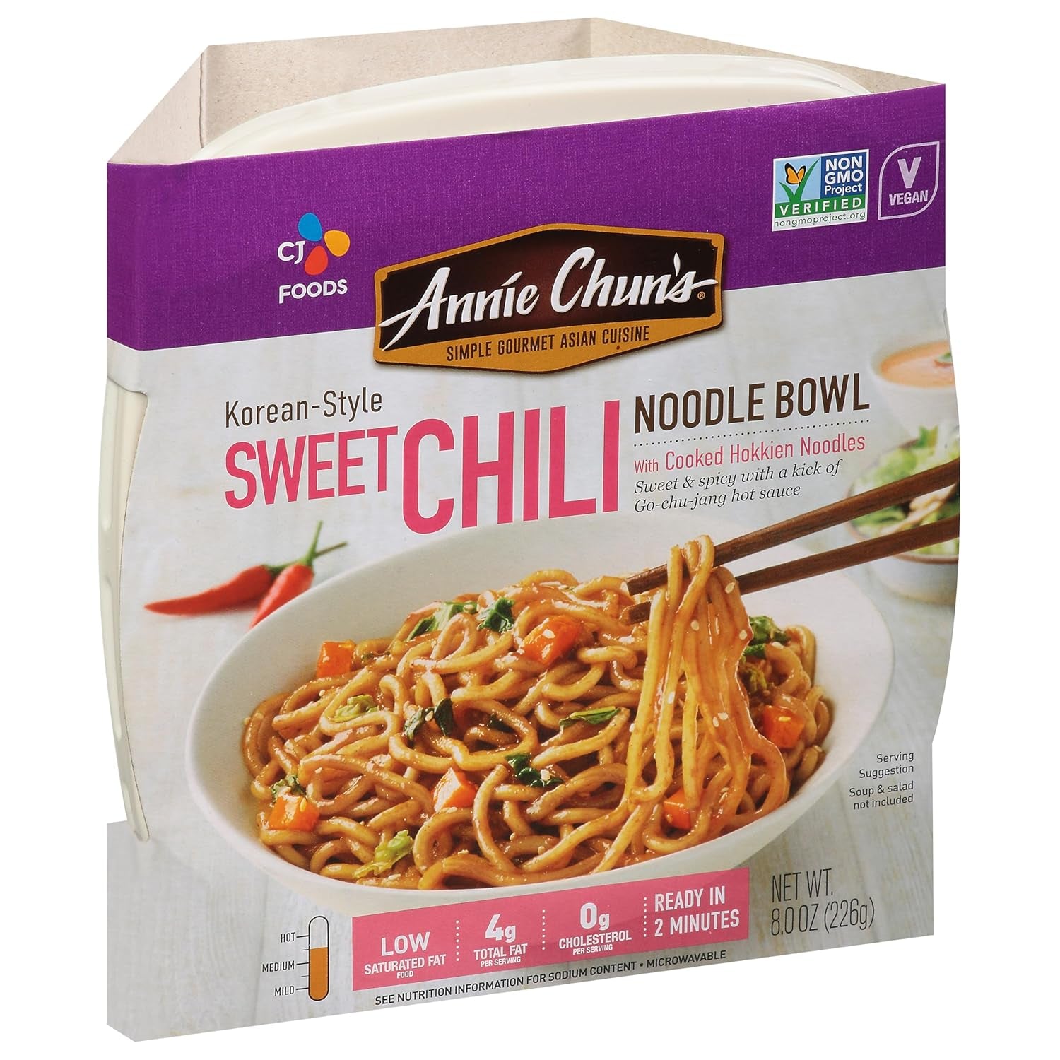 Sweet Chili Noodle Bowl, Korean Style, Vegan, 48 Oz, 6 Count