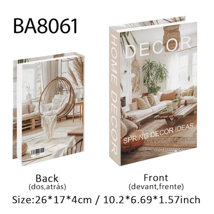 Abstract Van Gogh Luxury Fake Book Home Decor Boho Bauhaus Decorative Books Storage Box Coffee Table Bedroom Interior Decoration