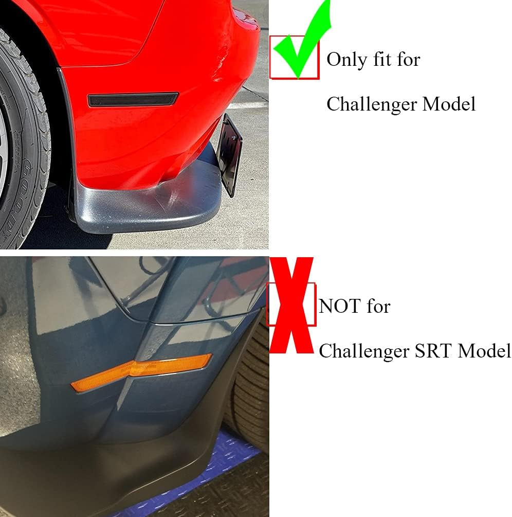 Clear Lens Amber/Red Front Rear Challenger LED Side Marker Light Kits for D0Dge Challenger 2015 2016 2017 2018 2019 2020 2021 LED Turn Signal Driver and Passenger Sidemarker Lamps Replacement