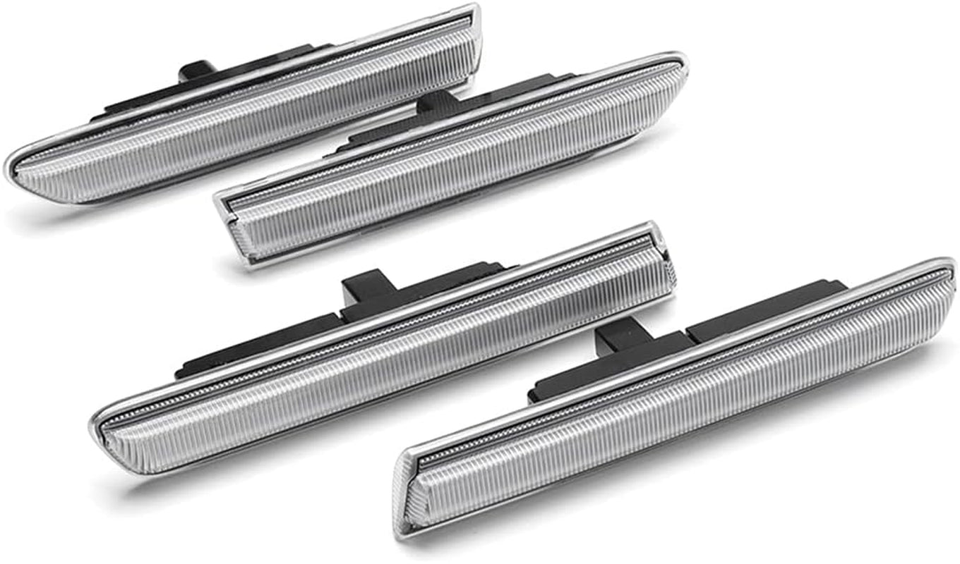 Amber/Red LED Side Marker Lights for Acura TL 2004 2005 2006 2007 2008 Clear Lens Front/Rear Left Right LED Sidemarker Lamps Replacements