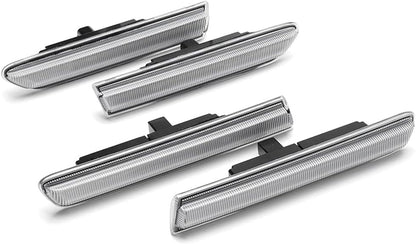 Amber/Red LED Side Marker Lights for Acura TL 2004 2005 2006 2007 2008 Clear Lens Front/Rear Left Right LED Sidemarker Lamps Replacements