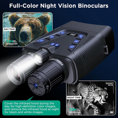 Night Vision Goggles, 58MP Full-Color 4K Night Vision Binoculars for Adults with 10000Mah Fast Charging Battery, 64GB Card, 3.99" Screen and 1968FT Viewing Range for Camping Hunting & Security(Black)