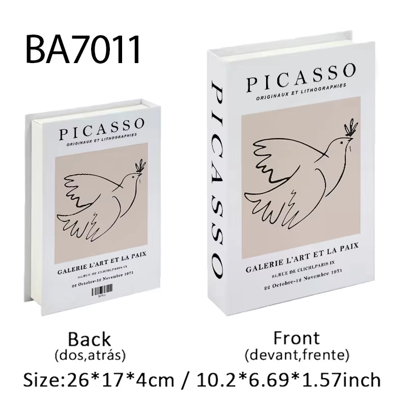 Abstract Van Gogh Luxury Fake Book Home Decor Boho Bauhaus Decorative Books Storage Box Coffee Table Bedroom Interior Decoration