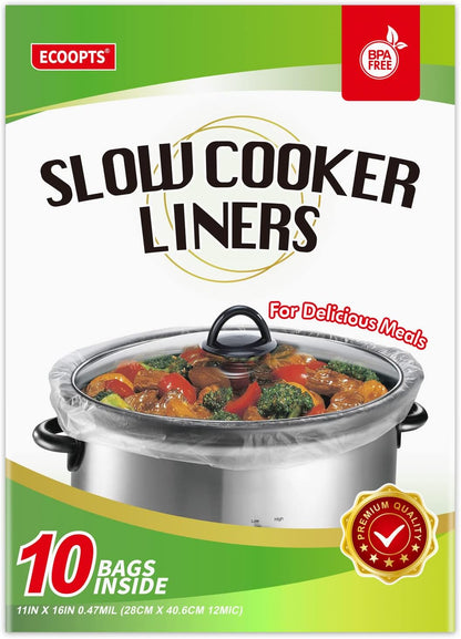 Slow Cooker Liners Disposable Cooking Bags Small Size Pot Liners Fit 1QT to 3QT Suitable for Oval & round Pot (10)