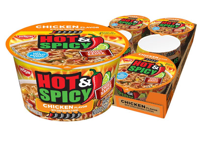 Hot & Spicy Ramen Noodle Soup, Chicken, 3.32 Ounce (Pack of 6)