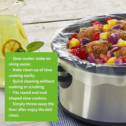 Slow Cooker Liners Disposable Cooking Bags Small Size Pot Liners Fit 1QT to 3QT Suitable for Oval & round Pot (10)